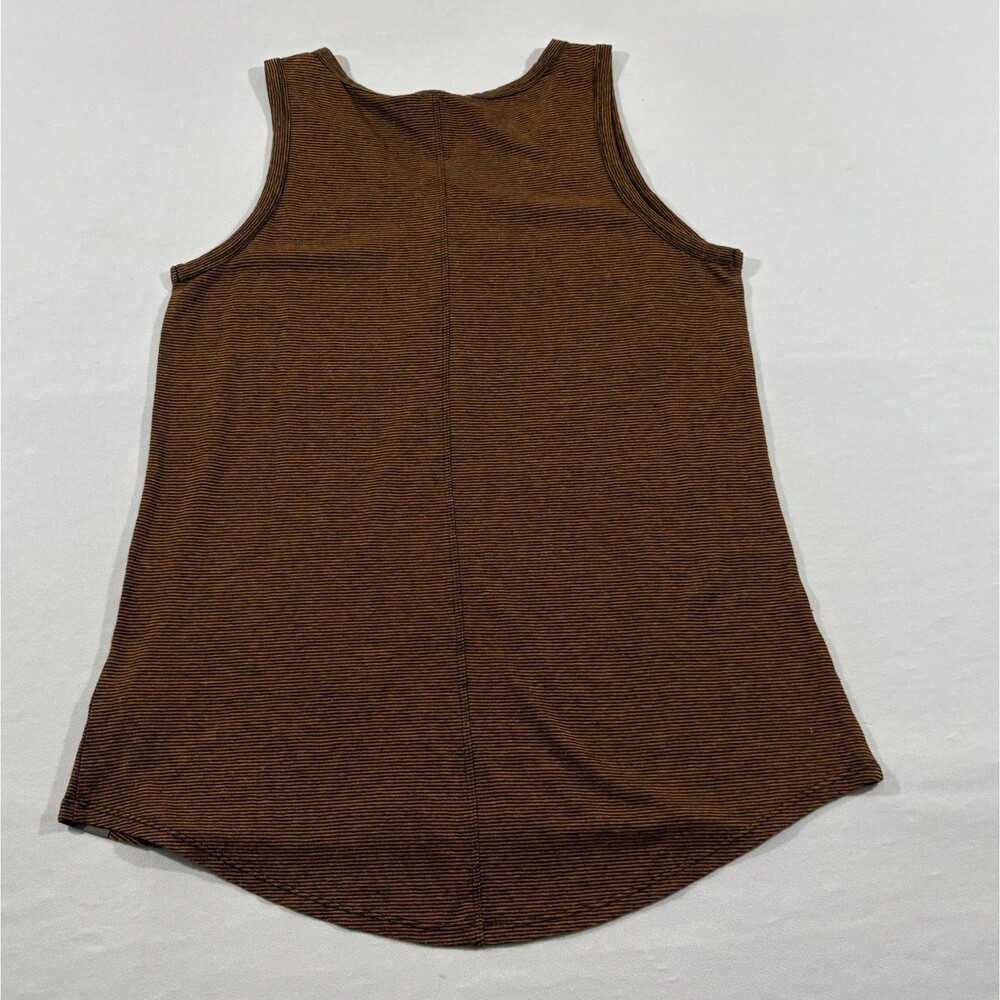 Prana Patty Womens Henley Tank Adobe Brown Stripes Hemp Organic Cotton Sz M NEW - Picture 11 of 12